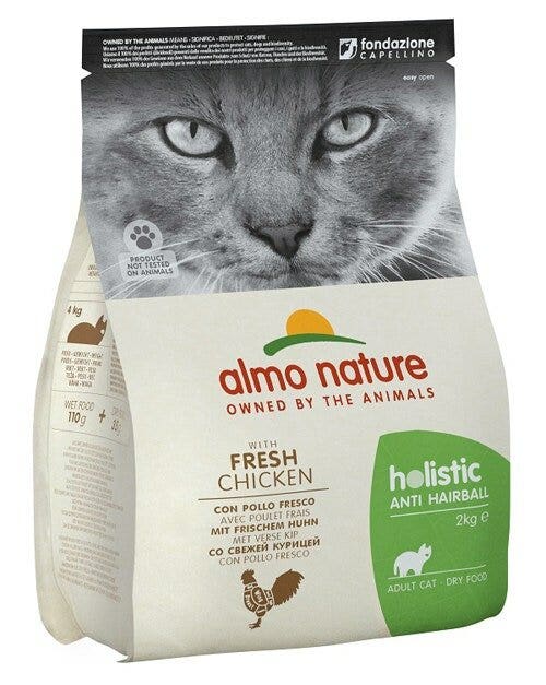 Almo Nature Anti Hairball Cibo Secco Con Pollo Fresco Per Gatti Adulti Sacco 2kg-2