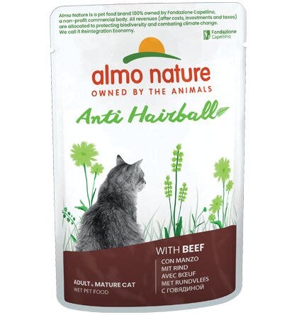 Almo Nature Anti Hairball Cibo Umido Manzo Per Gatti Adulti Bustina 70g-3