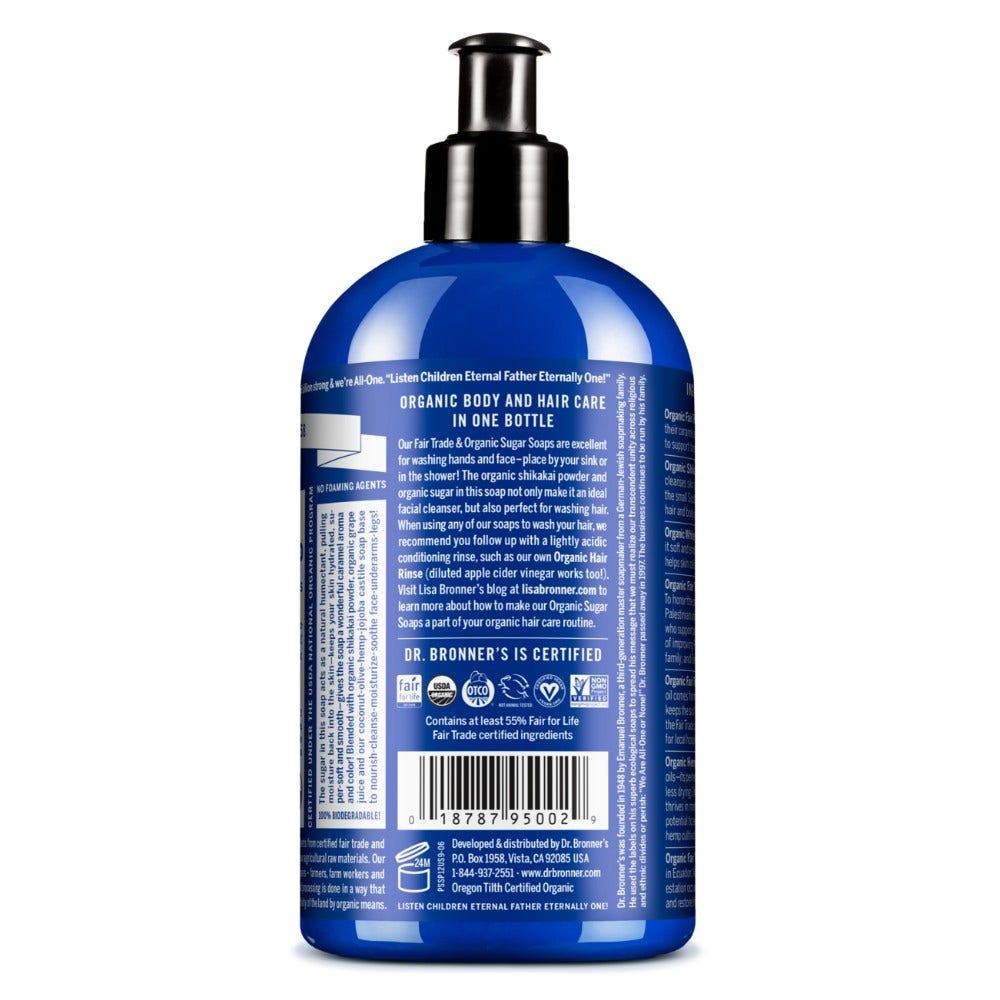 Dr. Bronner's Sapone Di Zucchero Bio Menta Piperita 355ml-2
