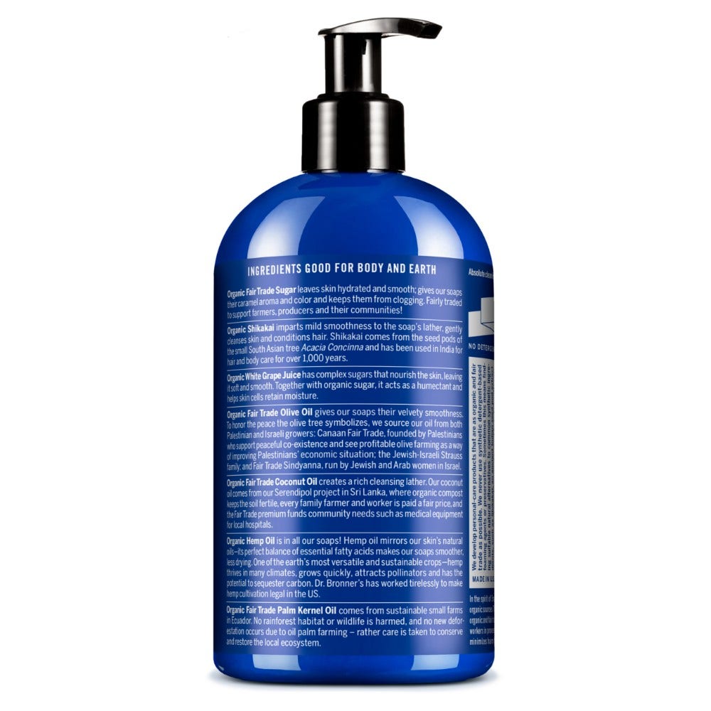Dr. Bronner's Sapone Di Zucchero Bio Menta Piperita 355ml-3