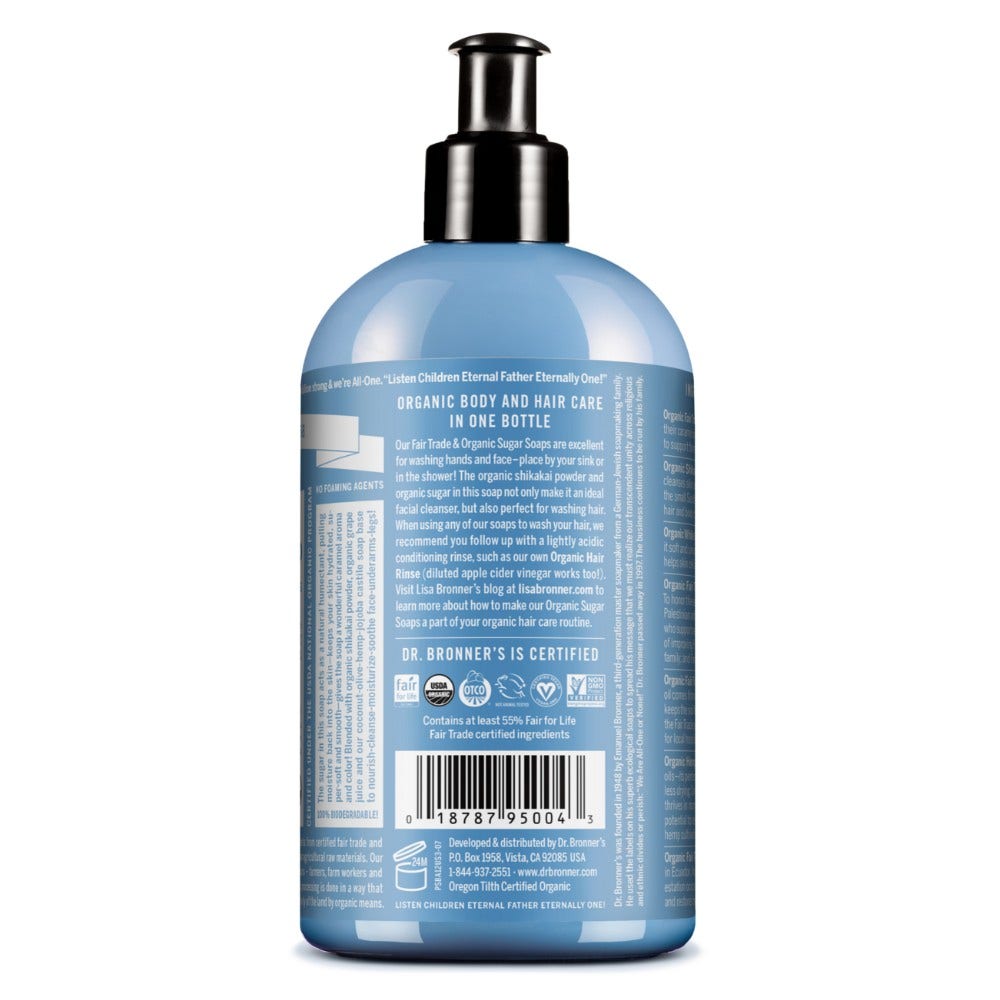 Dr. Bronner's Sapone Di Zucchero Bio Senza Profumo 355ml-3