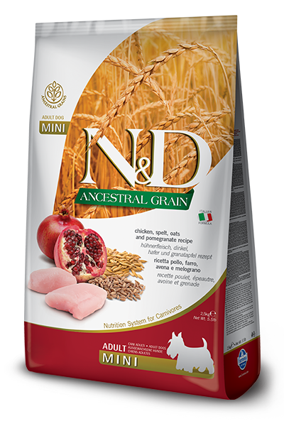Farmina N&D Ancestral Grain Pollo E Melograno Cani Adulti Taglia Mini Sacco 2,5kg-1