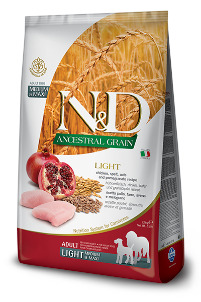 Farmina N&D Ancestral Grain Light Pollo E Melograno Cani Adulti Taglia Media E Grande Sacco 12kg-1