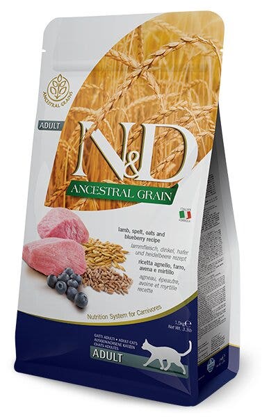 Farmina N&D Ancestral Grain Selection Agnello E Mirtillo Gatti Adulti Sacco 5kg-2