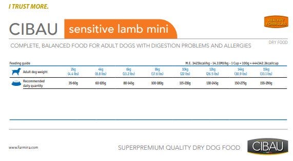 Cibau Adult Mini Sensitive Agnello Per Cani Adulti 2.5kg-2