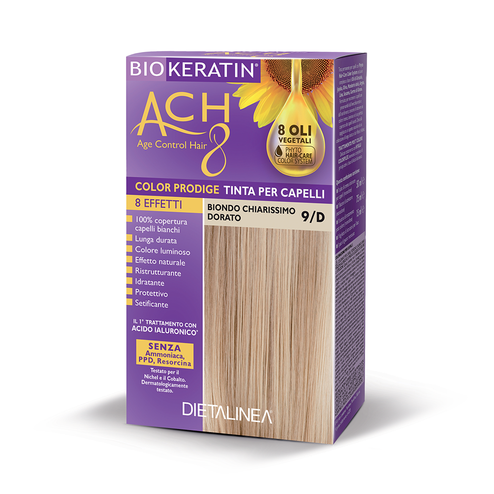 Biokeratin Ach8 Tinta per Capelli Biondo Chiarissimo Dorato 9/D-2