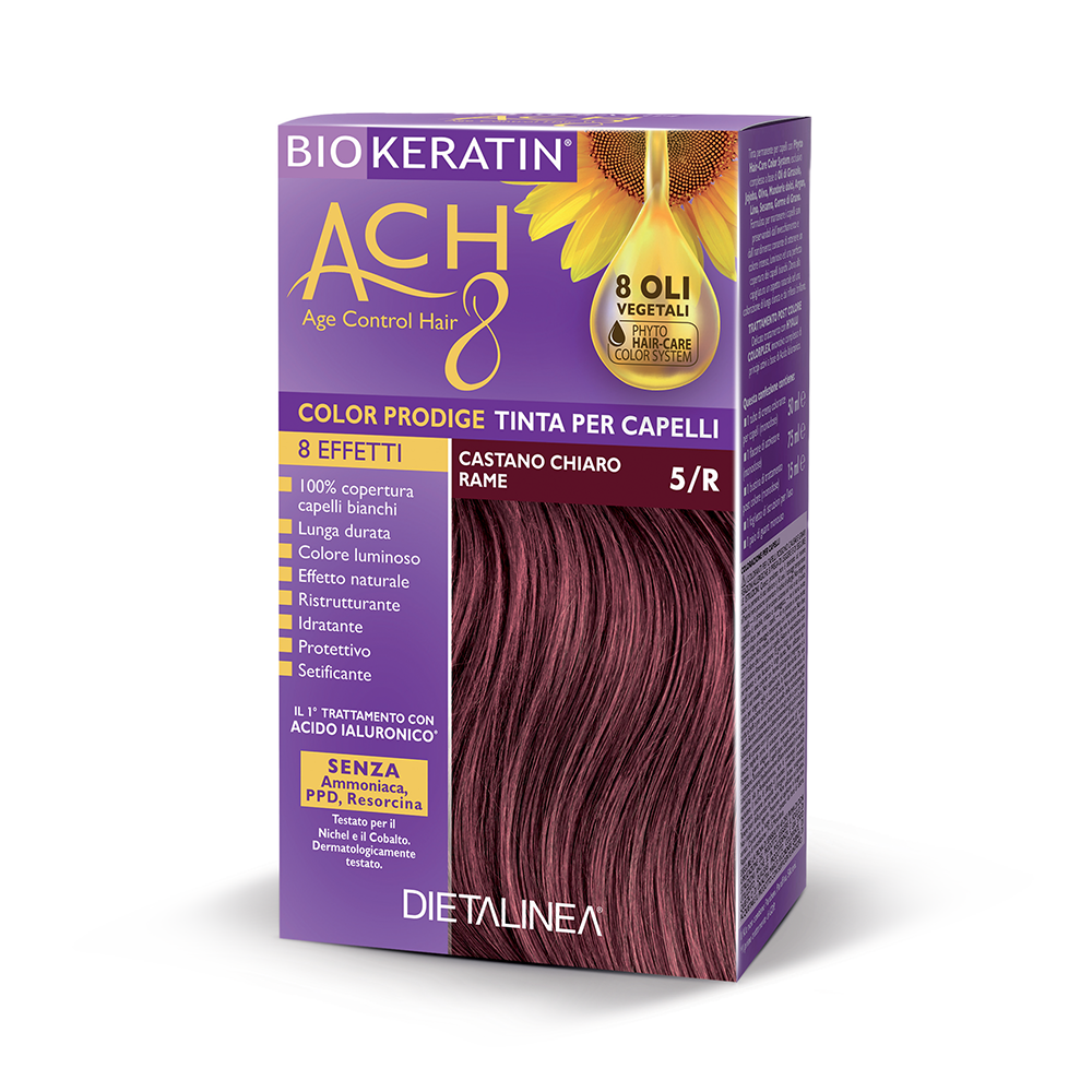 Biokeratin Ach8 Tinta per Capelli Castano Chiaro Rame 5/R-2