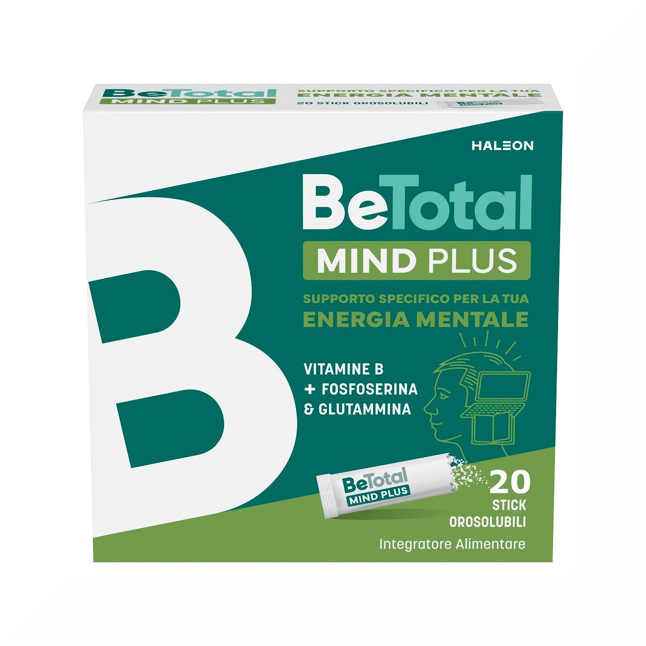 Be-Total Mind Plus Integratore Alimentare Vitamina B Fosfoserina Glutammina Stanchezza Mentale 20 Bustine-1