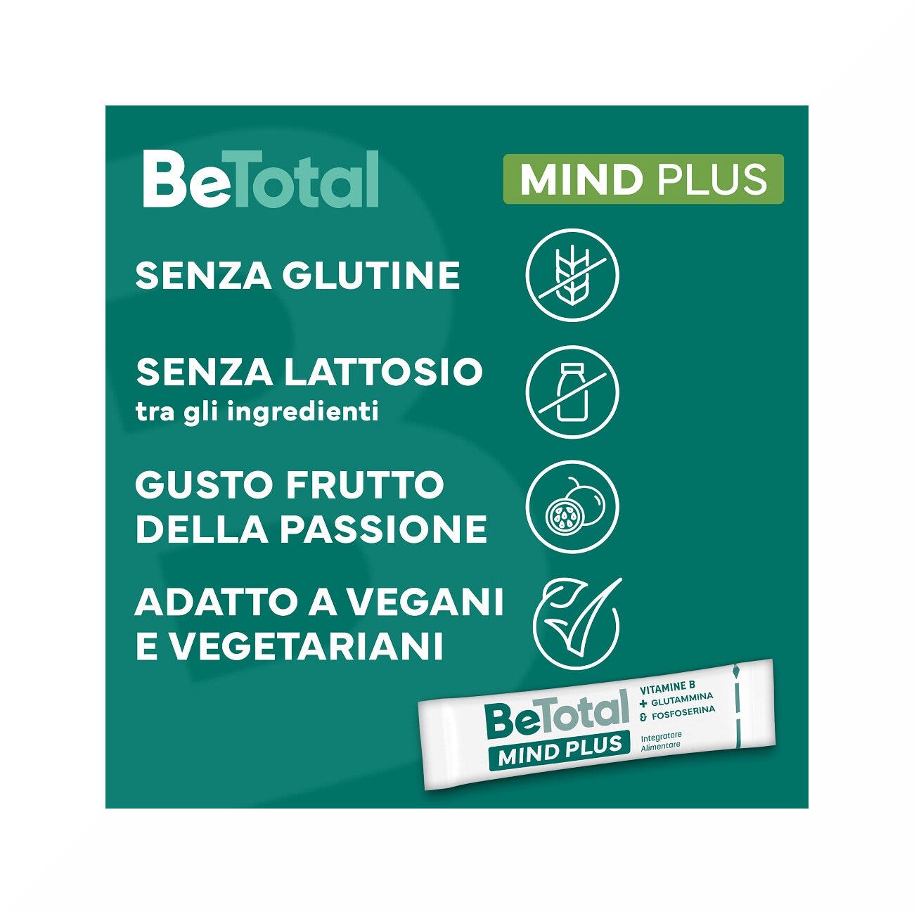 Be-Total Mind Plus Integratore Alimentare Vitamina B Fosfoserina Glutammina Stanchezza Mentale 20 Bustine-6