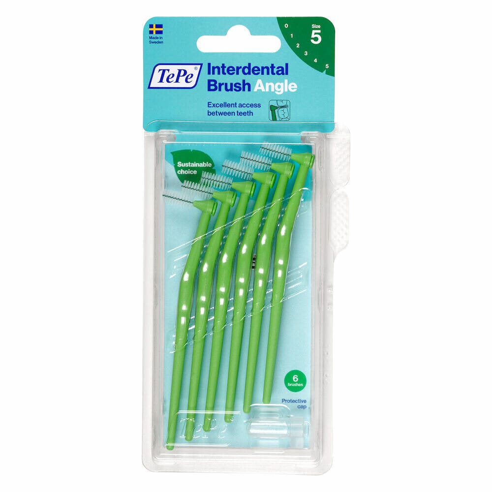 Tepe Angle Verde Scovolino Angolato Per Pulizia Interdentale Misura Iso 5 Filo 0,8 Mm 6 Pezzi-1