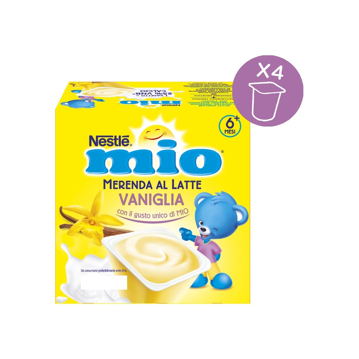 Nestlè Mio Merenda Al Latte Vaniglia 4 Vasetti da 100g-6