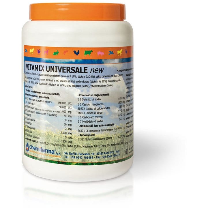 Vitamix Universale Polivitaminico Via Orale Per Volatili Barattolo 1kg-1