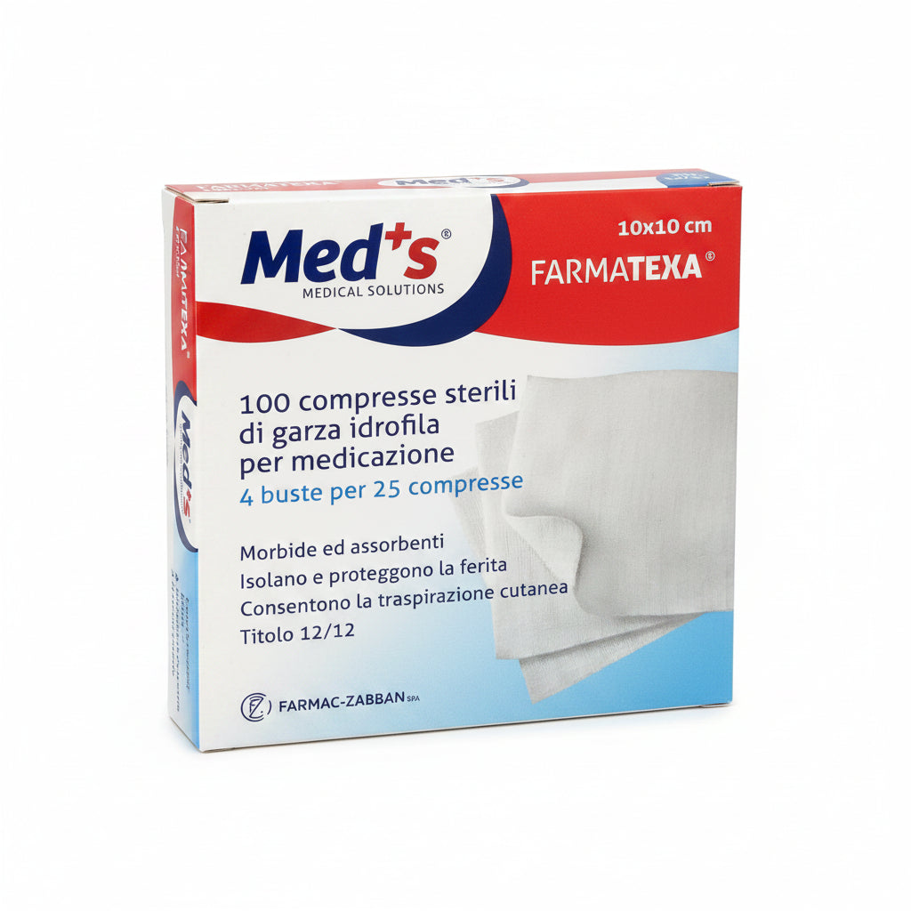 Garza Compressa Meds Farmatexa Idrofila 12/12 10x10cm 100 Pezzi