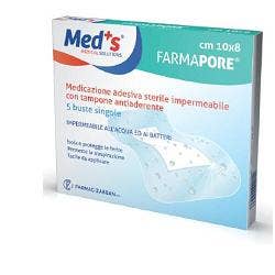 Medicazione Meds Pore Adesiva Impermeabile 10x12cm 5 Pezzi-0