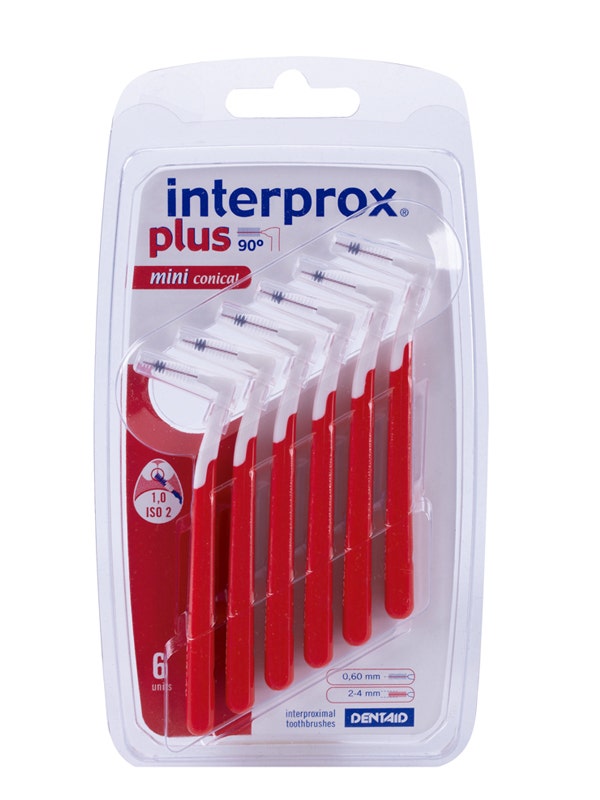 Interprox Plus Mini Conical Scovolino Angolato Spazi Interdentali 1,0mm Blister 6 Pezzi-4