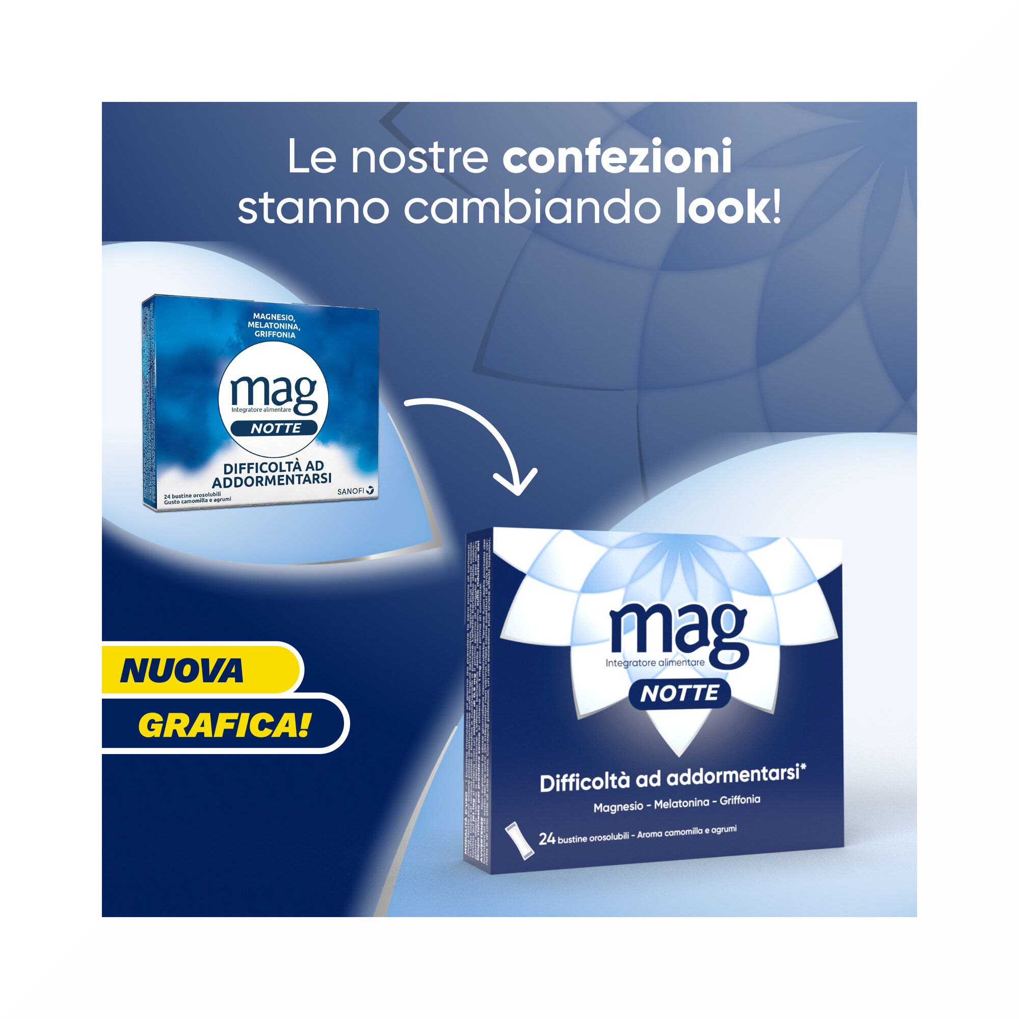 Mag Notte Integratore a base di Melatonina, Magnesio e Griffonia Dormire Bene, Favorire Rilassamento e Qualità Sonno 24 bustine-18