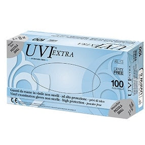 Guanto In Cloruro Di Polivinile Superficie Liscia No Talco 100 Pezzi UVIPW 6 Small-0