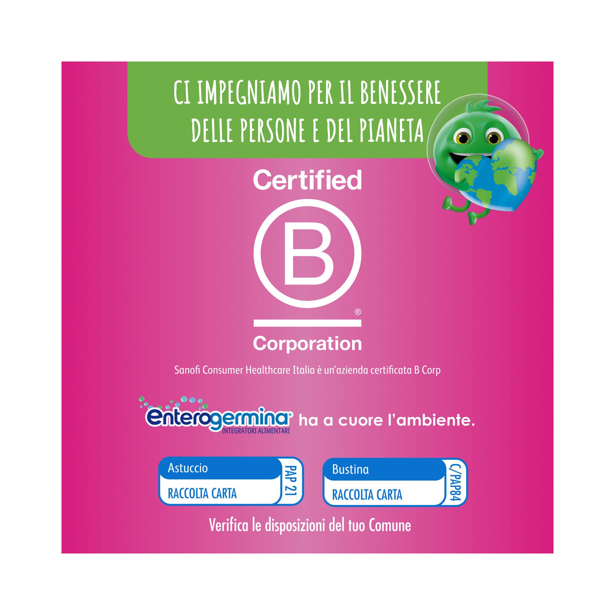 Enterogermina Viaggi, Integratore Alimentare Regolarità Intestinale con Probiotici Vitamina A, B12, B6, B9 e Vitamina D 12 bustine-21