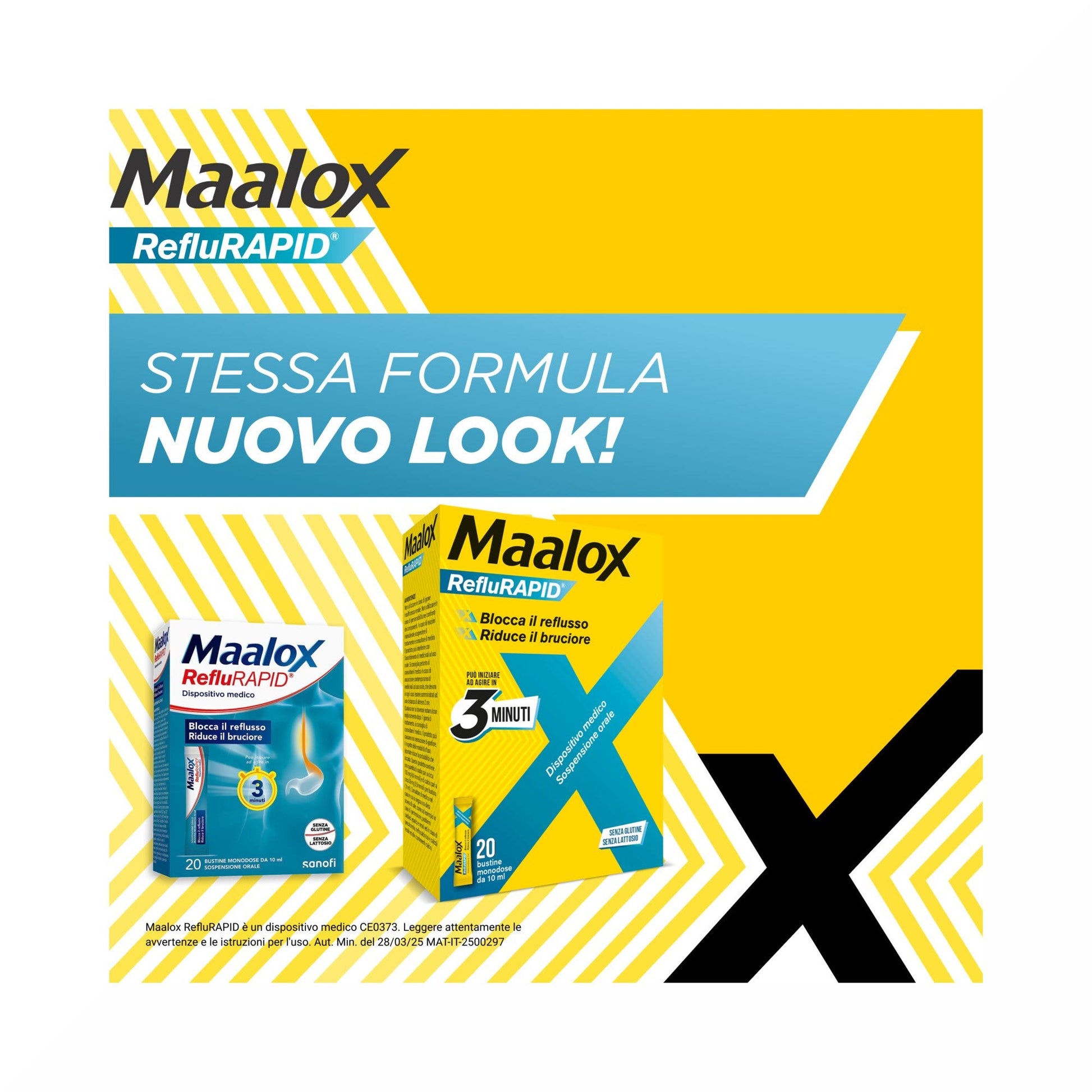 Maalox Reflurapid Blocca il Reflusso Neutralizza il Bruciore da Iperacidità 20 Bustine-2