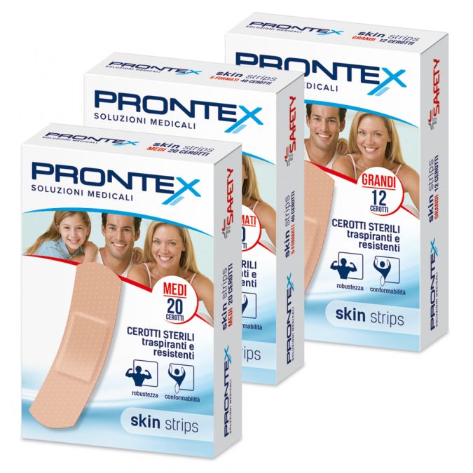 Prontex Skin Cerotto Strisce Assortite 6 Formati 40 Pezzi