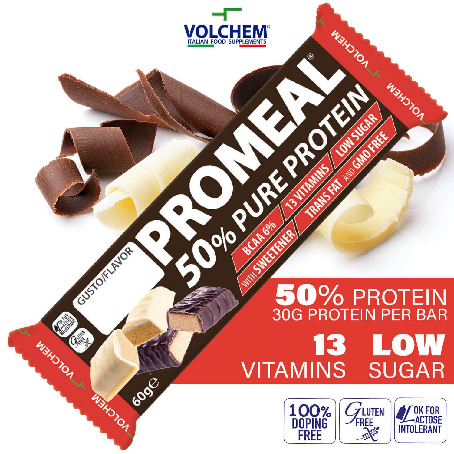 Promeal Protein 50% Gusto Natural (Ricoperta di Cioccolato) 60g-1