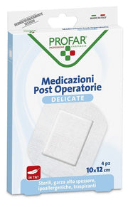 Medicazione Post Operatoria Sterile Garza Antiaderente 10x12 cm 4 Pezzi Profar-0