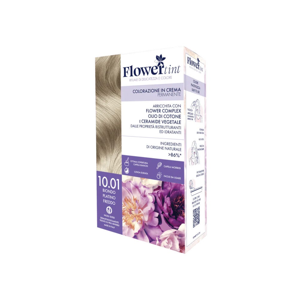 Flowertint Colorazione In Crema Permanente Colore 10,01 Biondo Platino Freddo -1