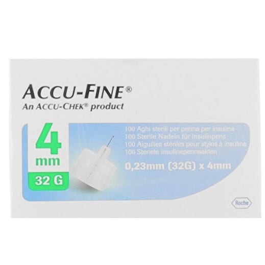 Accu Fine Aghi Sterili Per Penna Insulina G32 4mm 100 Pezzi-2