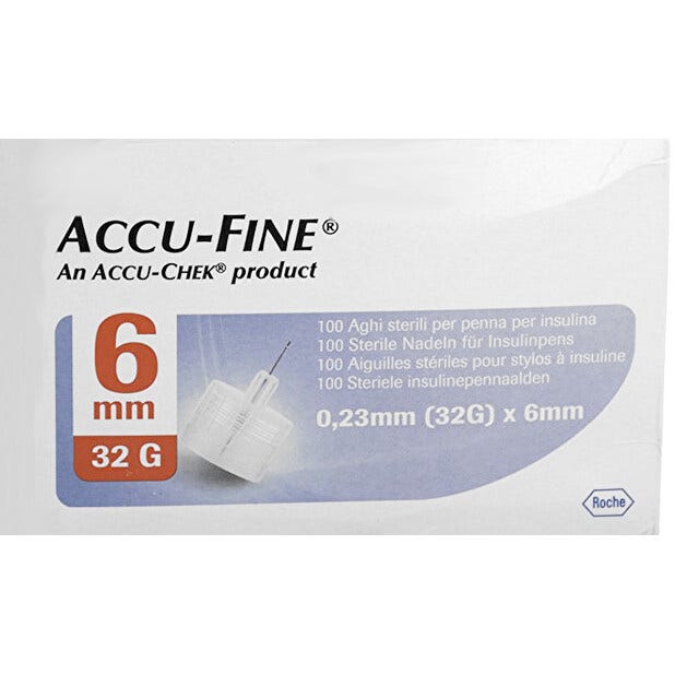 Accu Fine Aghi Sterili Per Penna Insulina G32 6mm 100 Pezzi-1