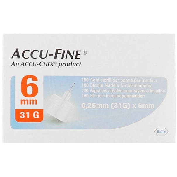 Accu Fine Aghi Sterili Per Penna Insulina G31 6mm 100 Pezzi-3