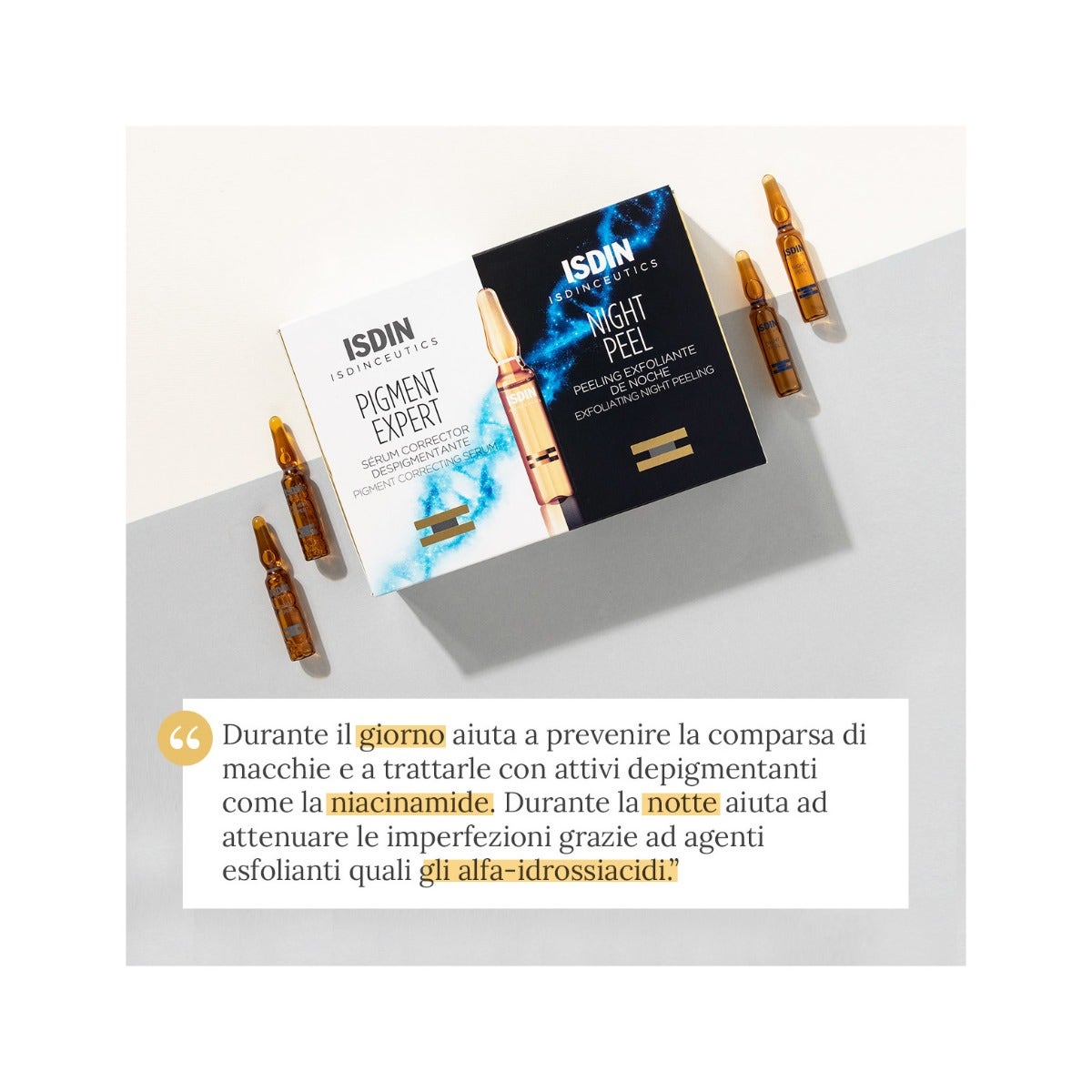 Isdin Isdinceutics Pigment Expert E Night Peel 10 Fiale Giorno + 10 Fiale Notte-8