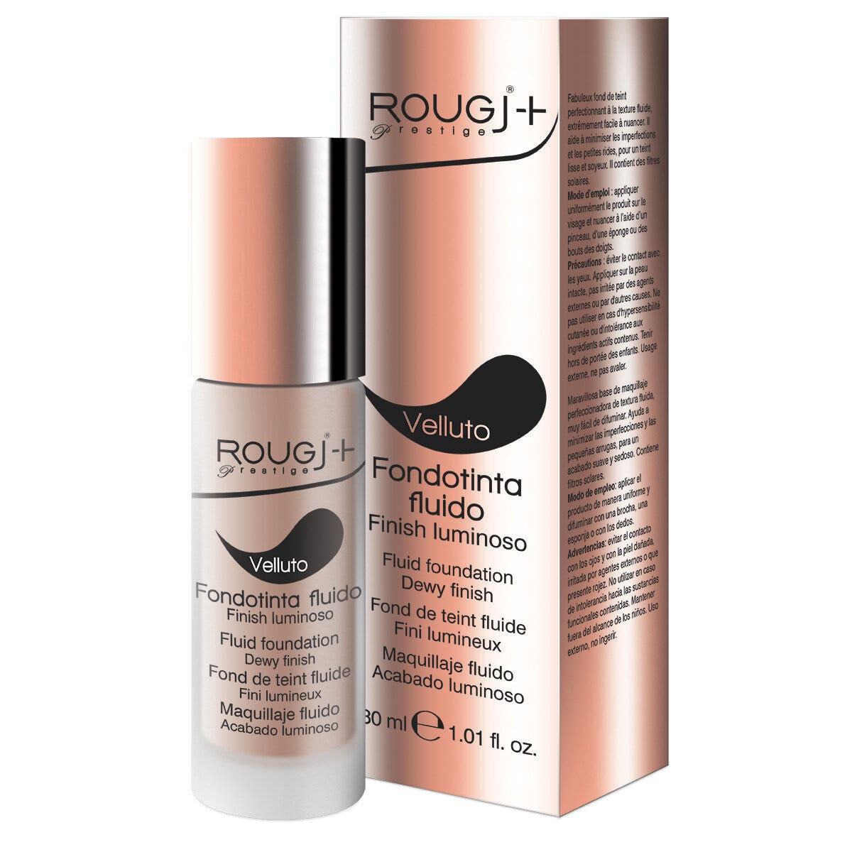 Rougj Prestige Fondotinta Fluido Velluto 02 Light Rose 30ml-1