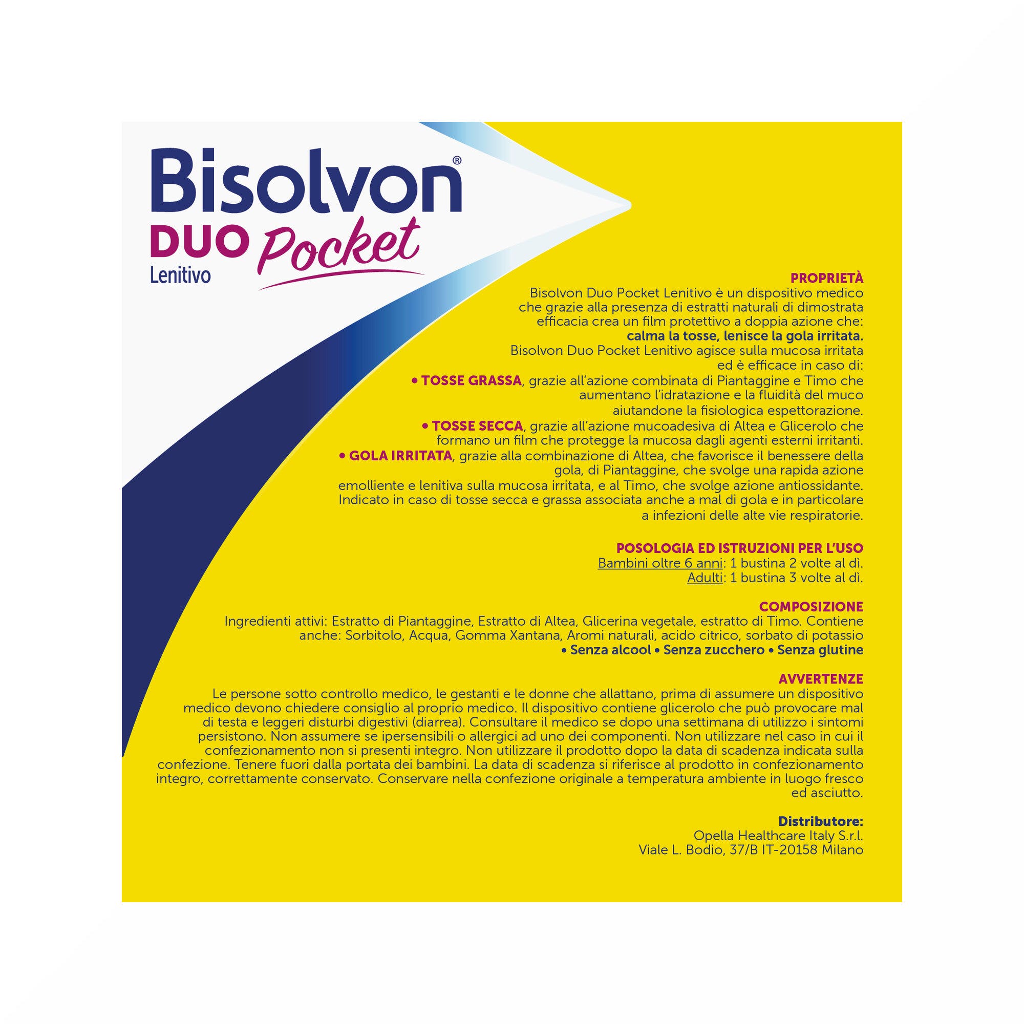 Bisolvon Duo Pocket Lenitivo Sciroppo in Bustina Contro Tosse e Gola Irritata, Adulti Bambini, 12 Bustine Monodose-17