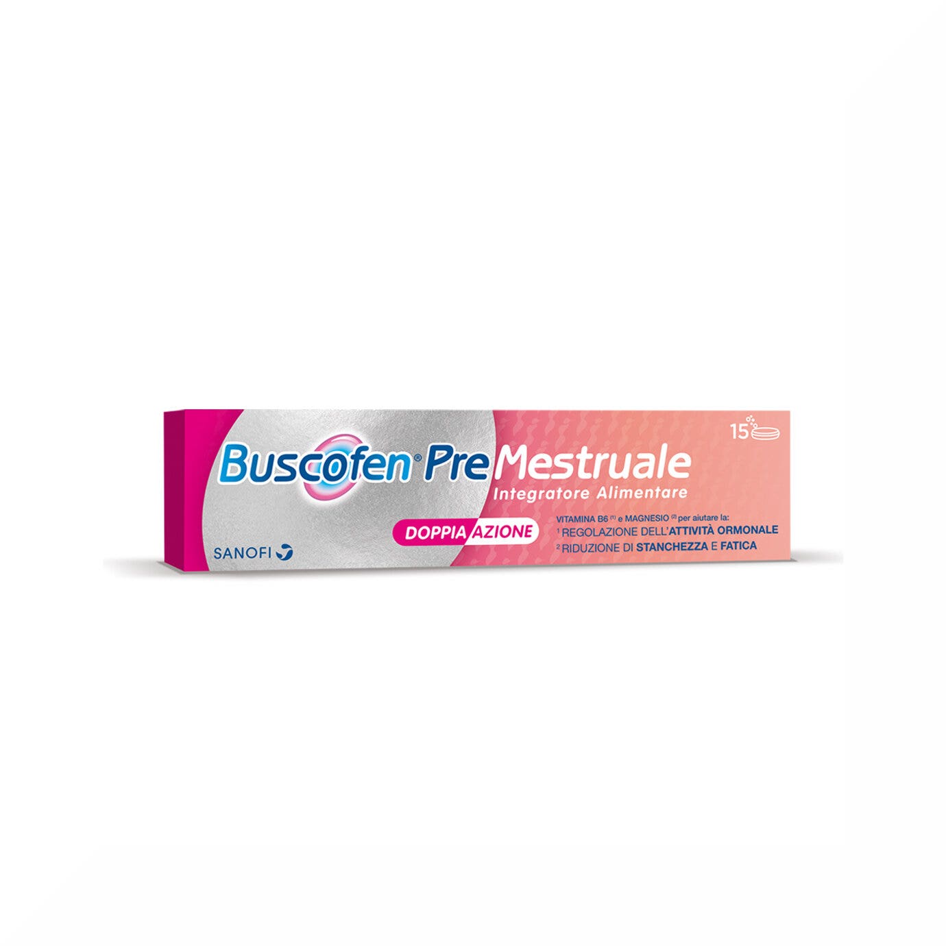 Buscofen Premestruale Integratore Alimentare, Magnesio, Vitamina B6, Vitamina E e Calcio, 15 Compresse Effervescenti-8