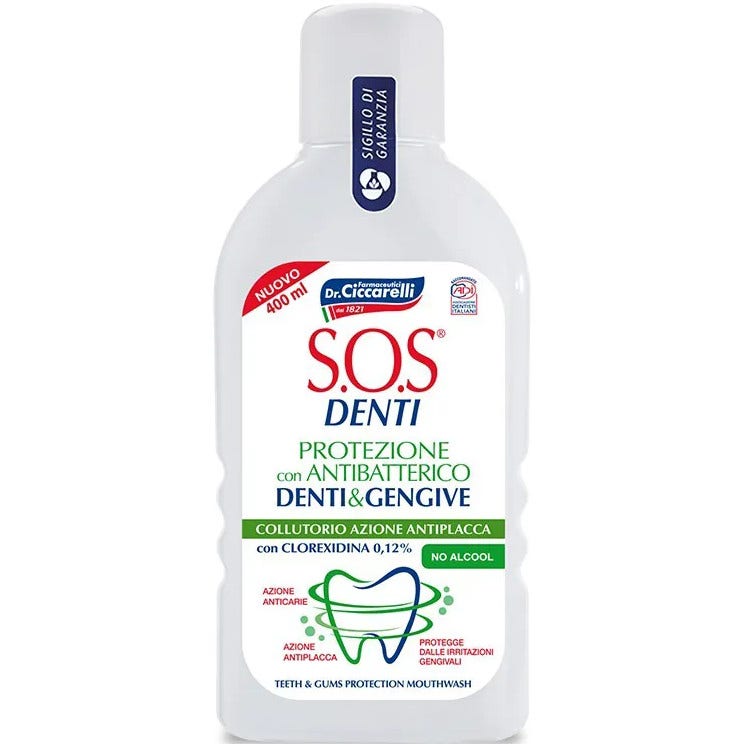 Sos Denti Collutorio Antiplacca Clorexidina 400 ml-1