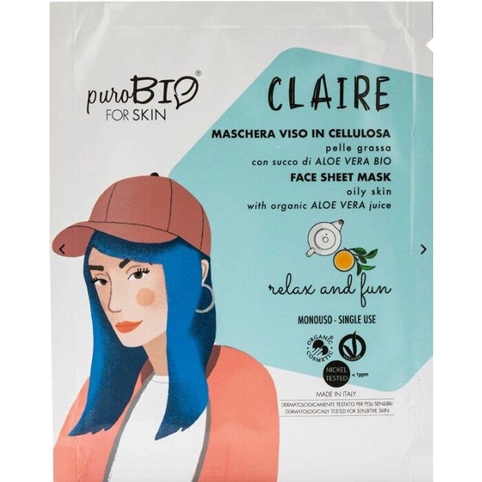 Purobio For Skin Maschera Viso In Cellulosa Claire Relax and Fun 1 Maschera Monouso 15ml-1