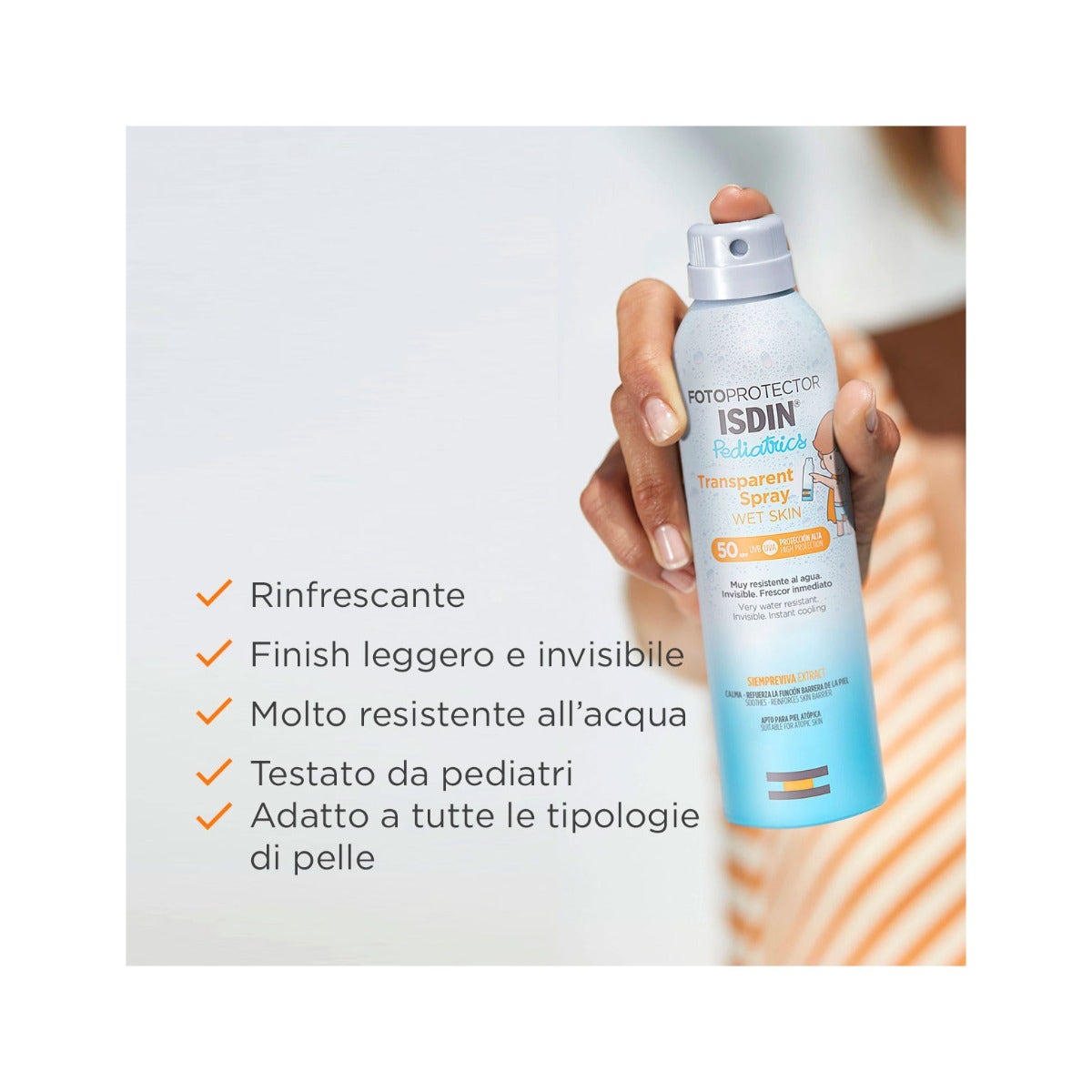 Isdin Fotoprotector Corpo Transparent Spray Wet Skin Pediatrics SPF50 250ml-5