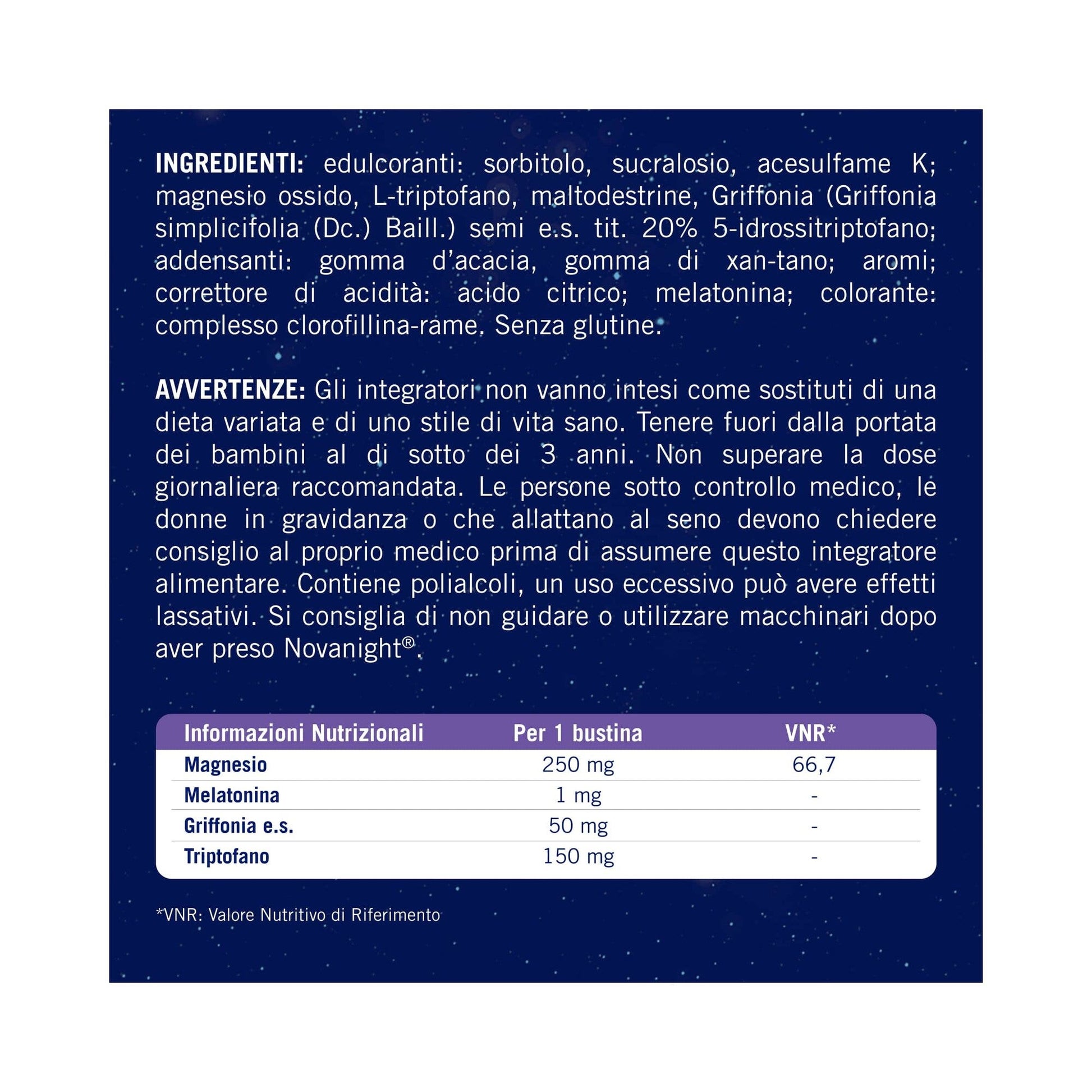 Novanight Tripla Azione con Melatonina per Dormire Magnesio Griffonia 20 Bustine Orosolubili-7