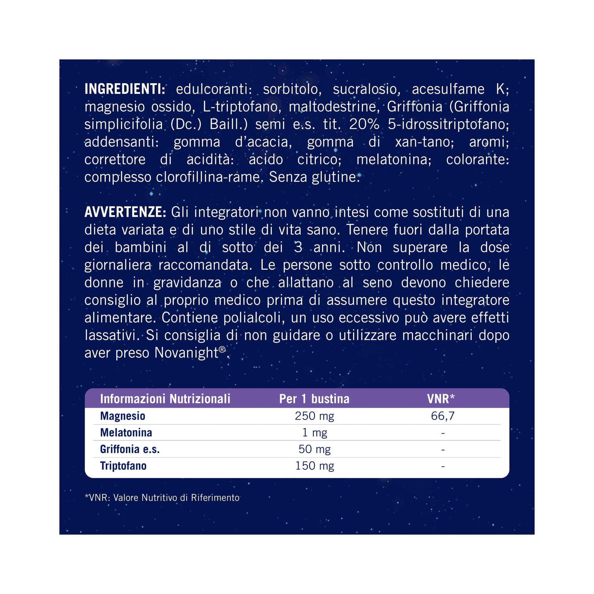 Novanight Tripla Azione con Melatonina per Dormire Magnesio Griffonia 20 Bustine Orosolubili-7