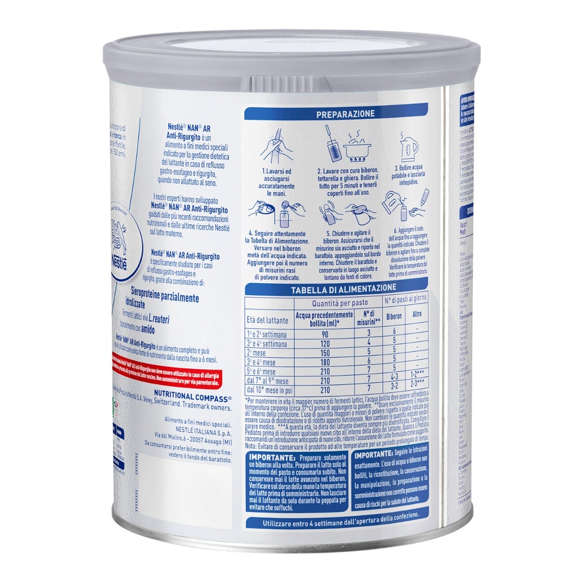 Nestlé Nan Expert Pro Ar Alimento a Fini Medici Speciali Latte Dalla Nascita in Polvere Latta 800g-4