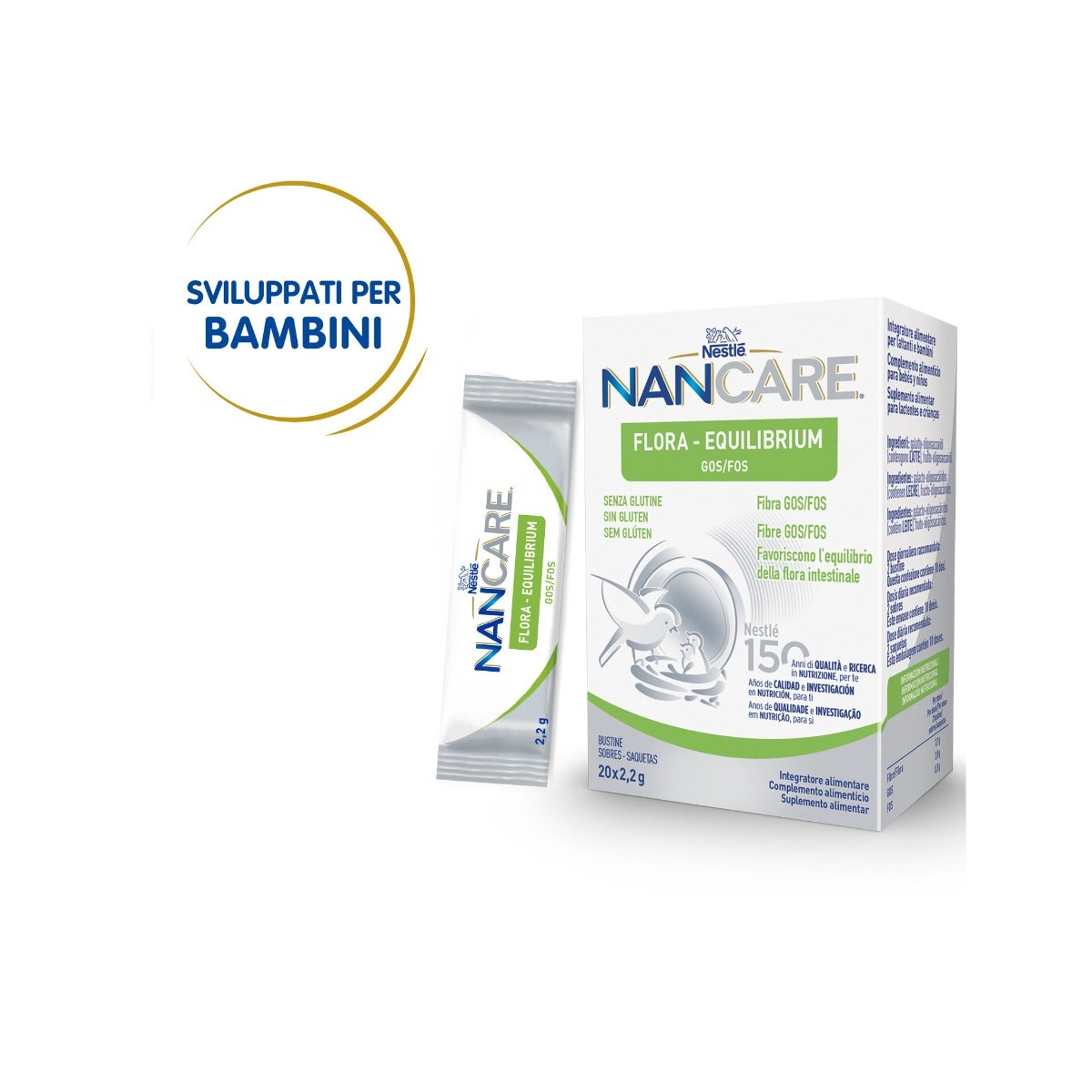 Nestlé Nancare Flora-equilibrium Integratore Per Lattanti E Bambini Dalla Nascita 20 Bustine Da 2,2g-2