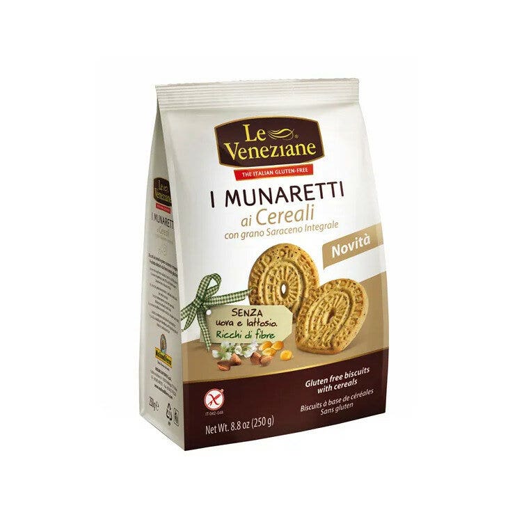 Le Veneziane Munaretti Biscotti Cereali Grano Saraceno Integrale 250g-1