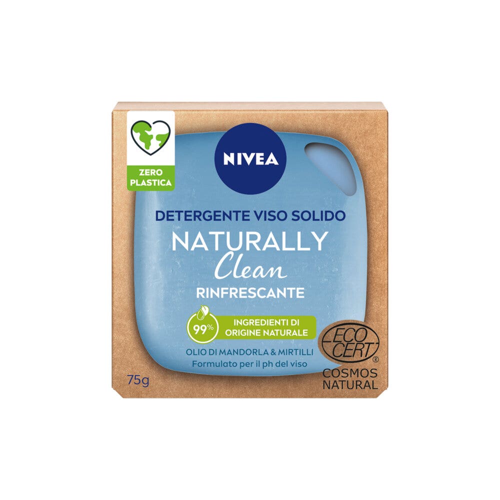 Nivea Naturally Clean Detergente Viso Solido Rinfrescante Detergente Viso Solido 75g-2