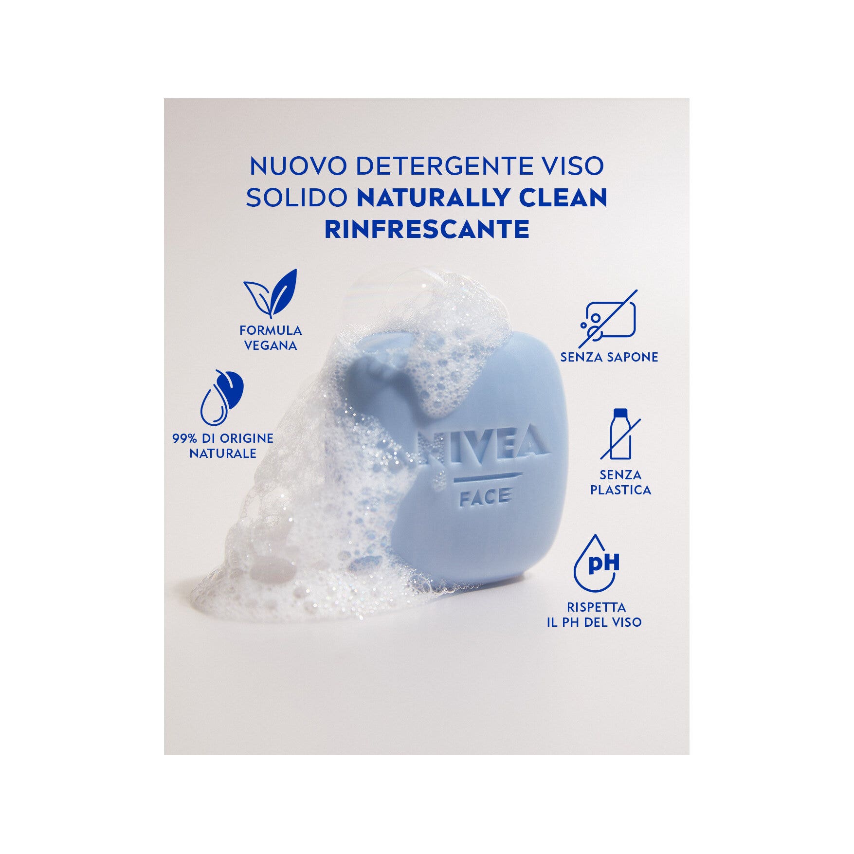 Nivea Naturally Clean Detergente Viso Solido Rinfrescante Detergente Viso Solido 75g-3