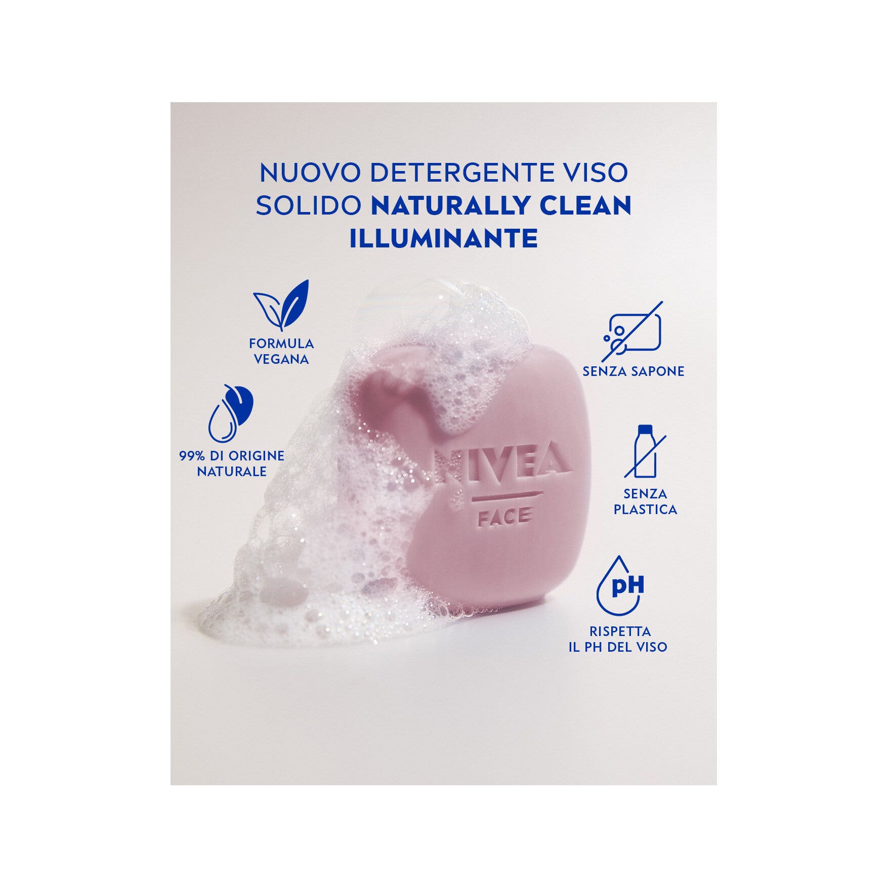 Nivea Naturally Clean Detergente Viso Solido Illuminante Detergente Viso Solido 75g-3