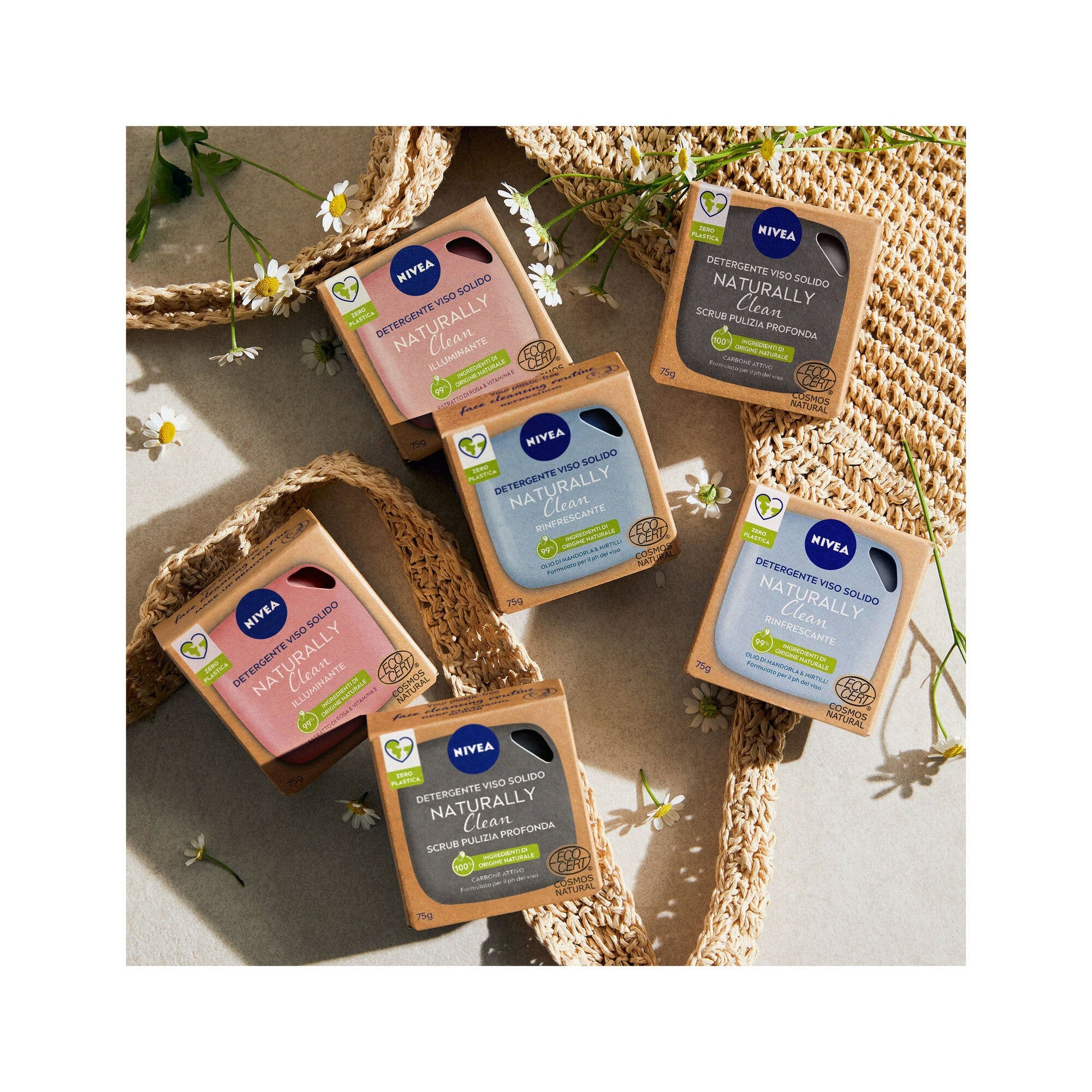 Nivea Naturally Clean Detergente Viso Solido Illuminante Detergente Viso Solido 75g-5