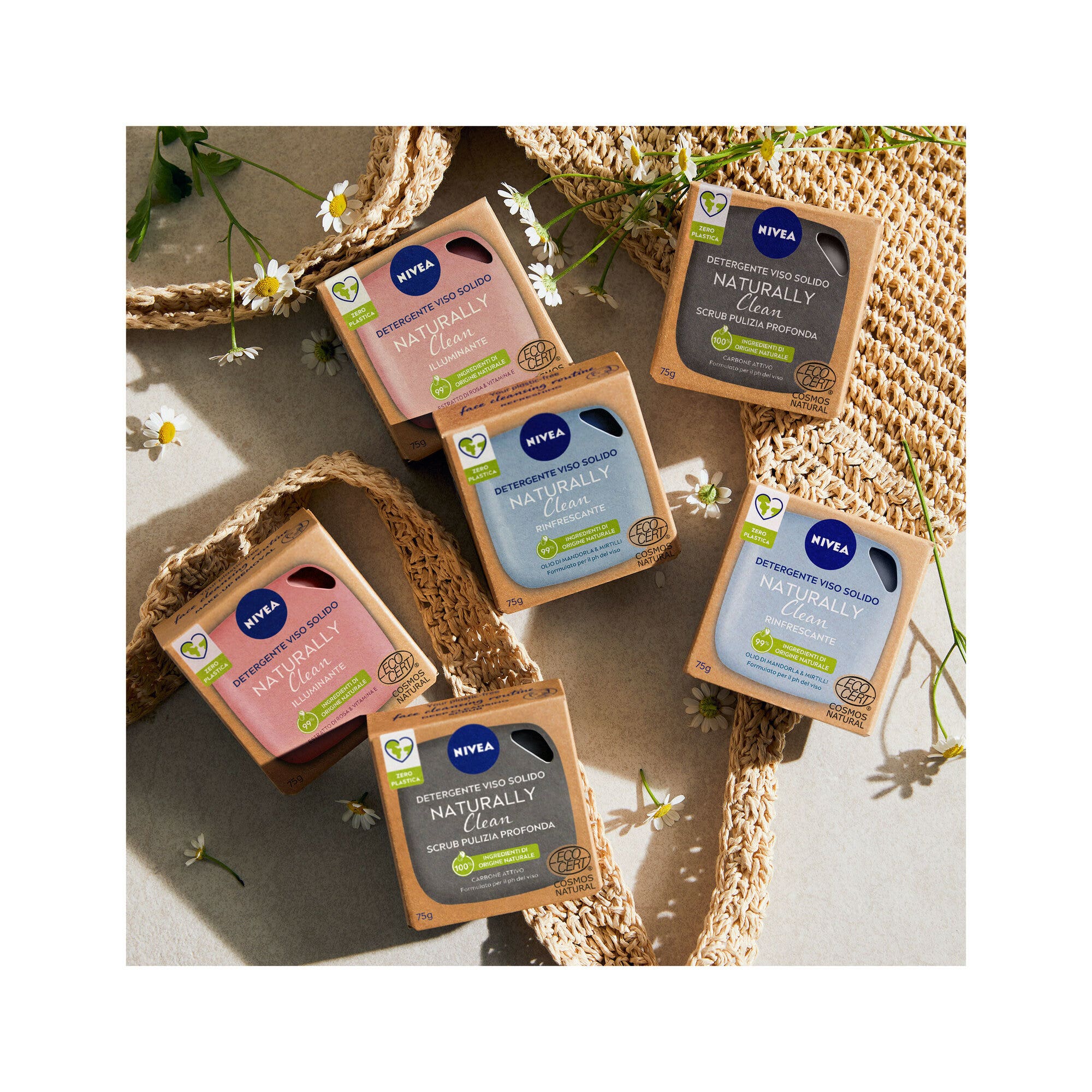 Nivea Naturally Clean Detergente Viso Solido Illuminante Detergente Viso Solido 75g-5