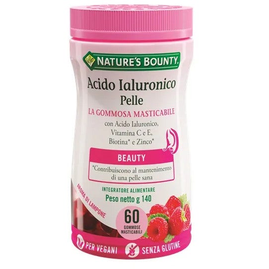 Nature's Bounty Acido Ialuronico Pelle 60 Gommose Masticabili-2