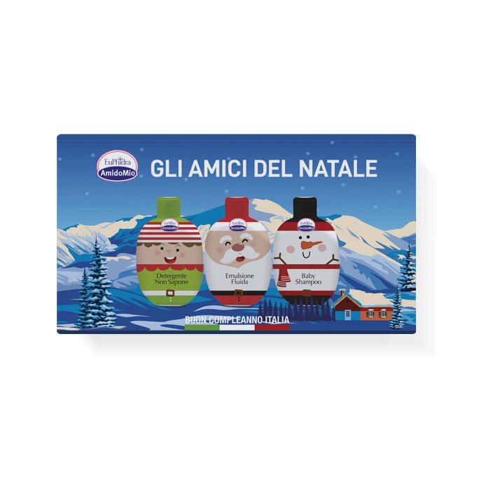 Euphidra Gli Amici Del Natale Cofanetto Detergente Non Saponato 200ml + Baby Shampoo 200ml + Emulsione 200ml-1
