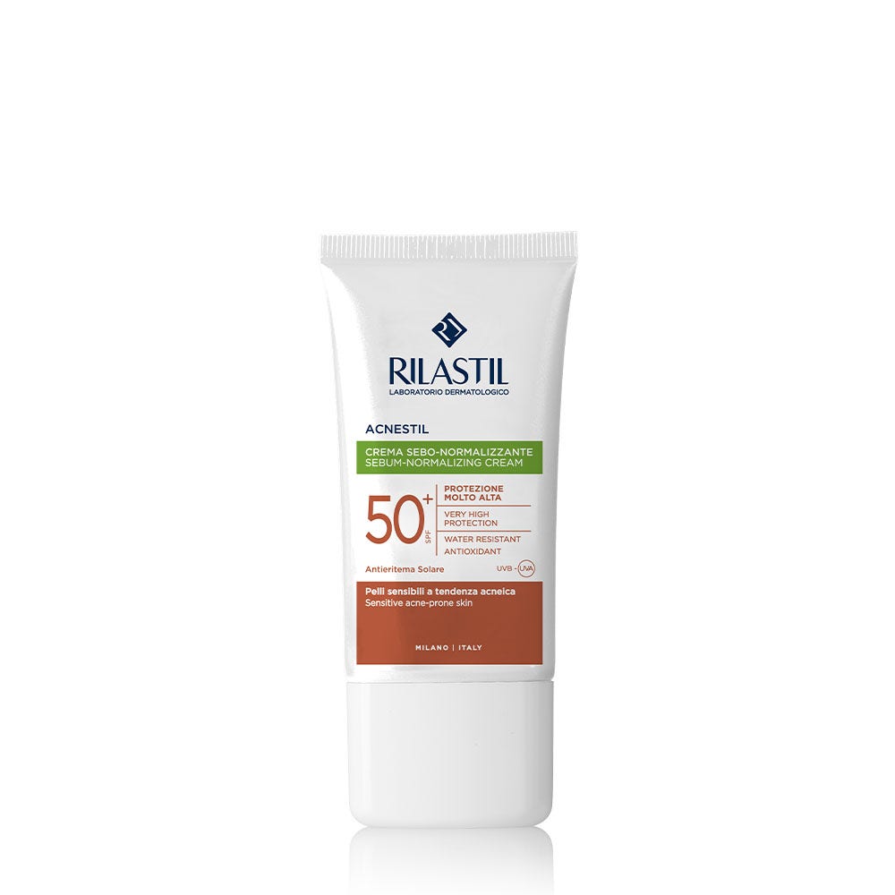 Rilastil Acnestil Crema Sebo Normalizzante Solare SPF 50+ Viso 40ml-1